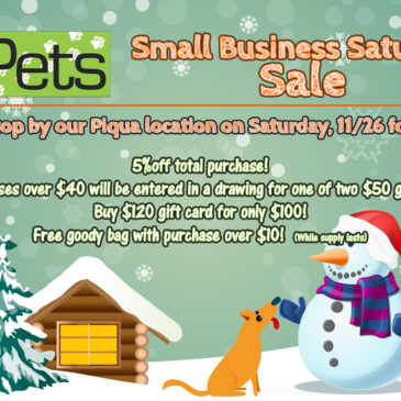 Small Business Saturday Sale | Piqua Location, 11/26/22